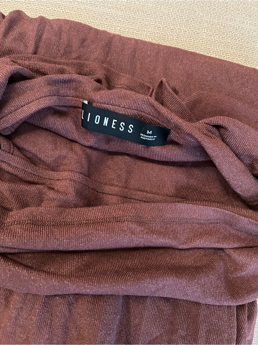 BEST Lioness Field Of Dreams Knit Maxi Dress Gown Brown Cafe - Picture 6 of 8